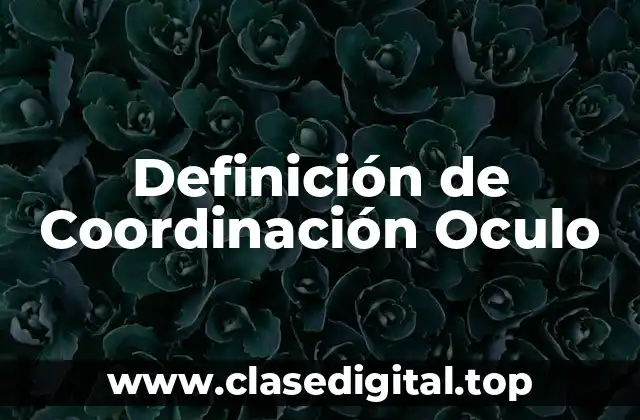 Definición Técnica de Coordinación Oculo-Pedíca