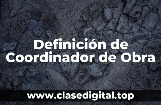 Definición de Coordinador de Obra