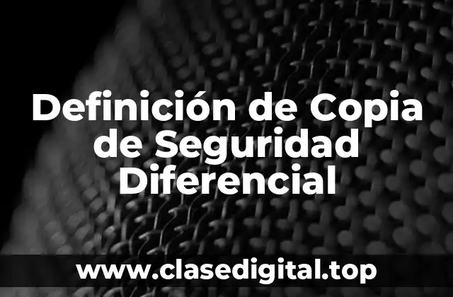 Definición de Copia de Seguridad Diferencial