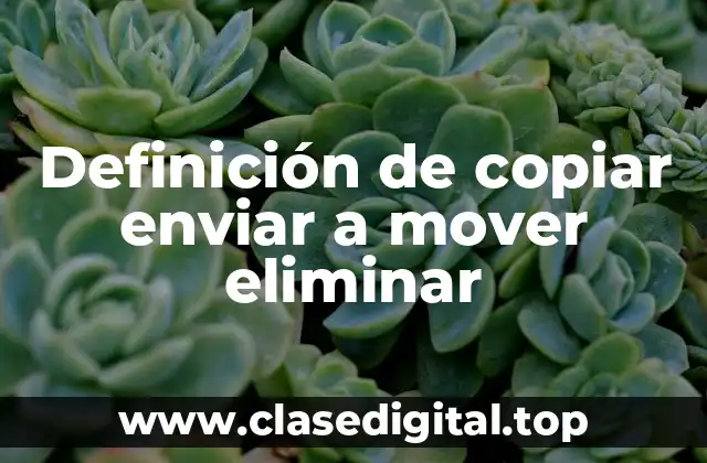 Definición de copiar enviar a mover eliminar
