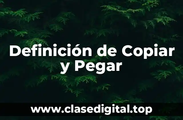 Definición de Copiar y Pegar