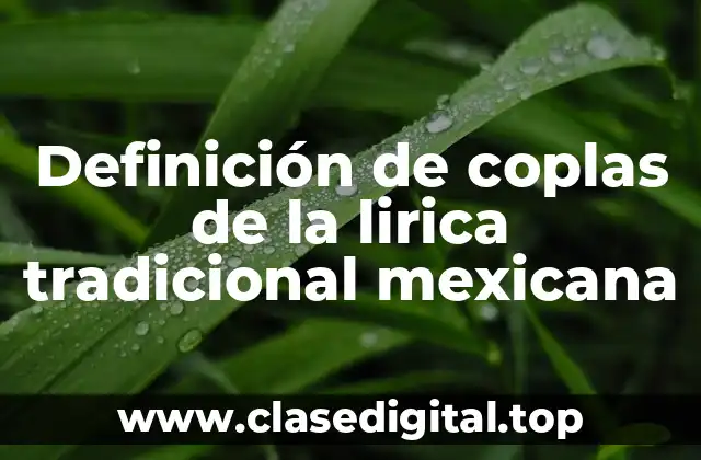 Ejemplos de coplas de la lirica tradicional mexicana