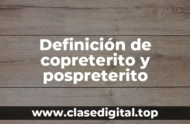 Definición de copreterito y pospreterito