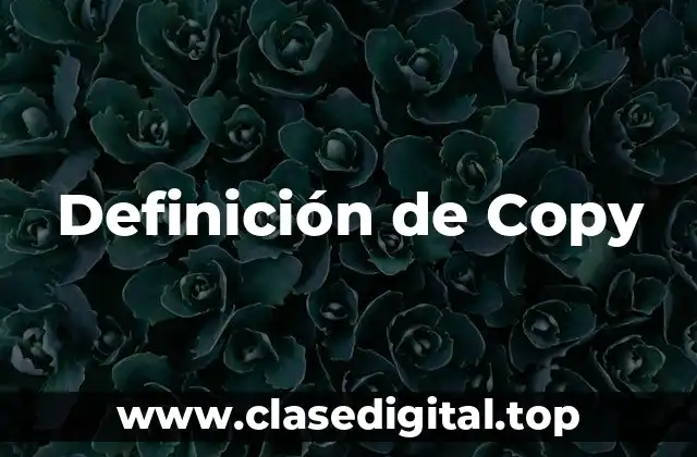 Definición técnica de Copy-in y Copy-out