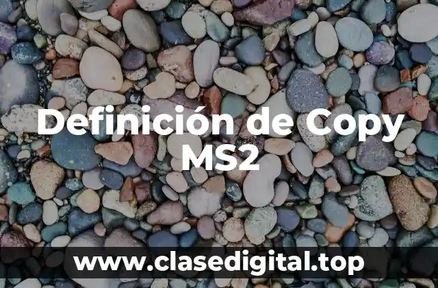 Definición de Copy MS2