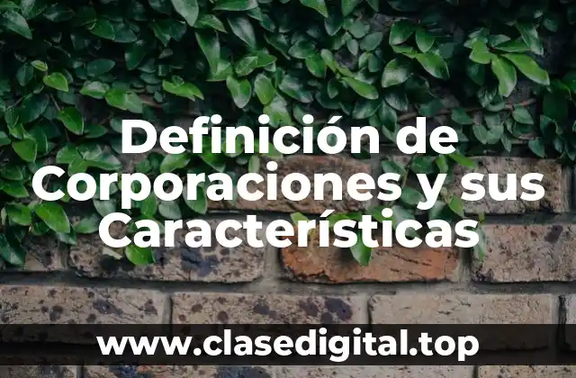 Definición de Corporaciones y sus Características