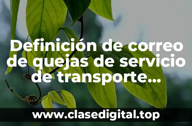 Ejemplos de correo de quejas de servicio de transporte público