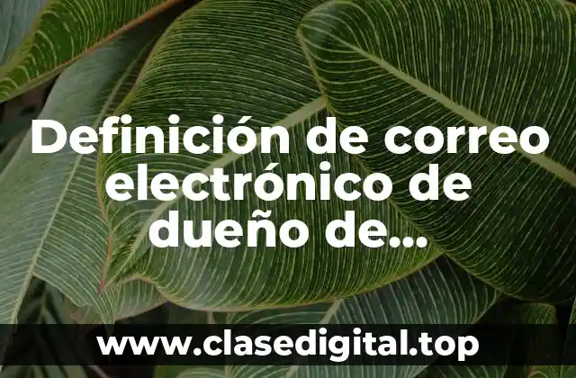 Definición de correo electrónico de dueño de BancoRazon Ap Spansih