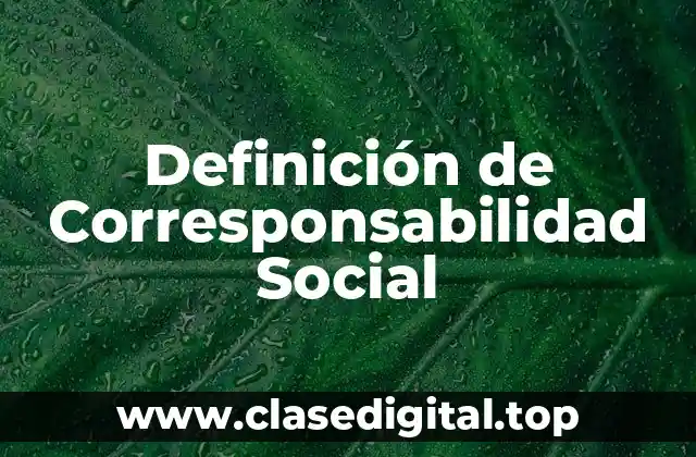 Definición de Corresponsabilidad Social