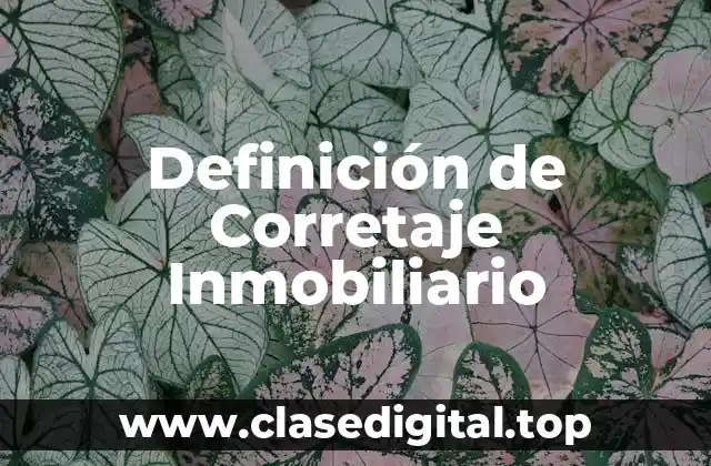 Definición de Corretaje Inmobiliario