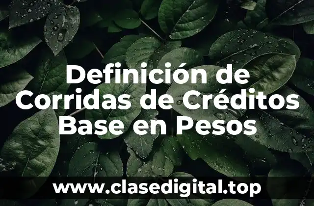 Ejemplos de Corridas de Créditos Base en Pesos