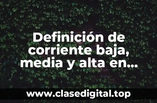 Definición de corriente baja, media y alta en electroterapia