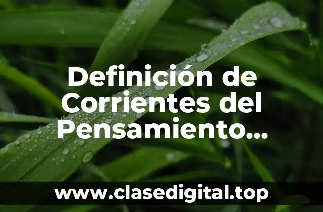 Definición de Corrientes del Pensamiento Económico