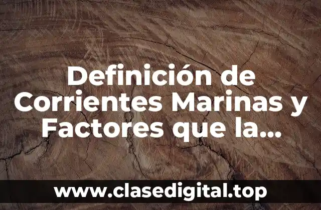 Definición de Corrientes Marinas y Factores que la Provocan
