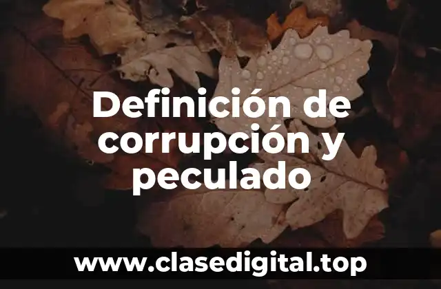 Definición de corrupción y peculado