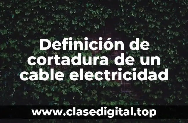 Definición de cortadura de un cable electricidad