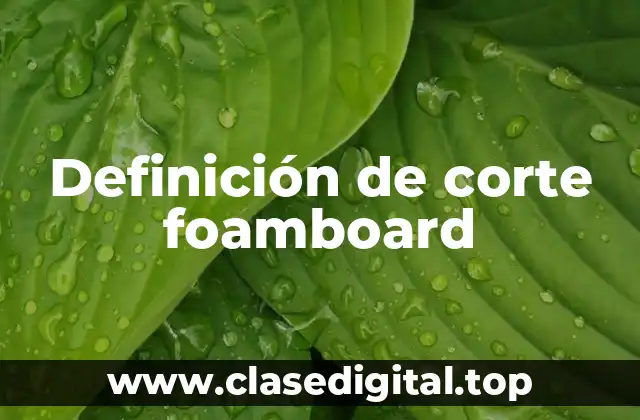 Definición de corte foamboard