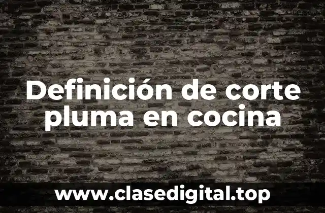 Definición de corte pluma en cocina