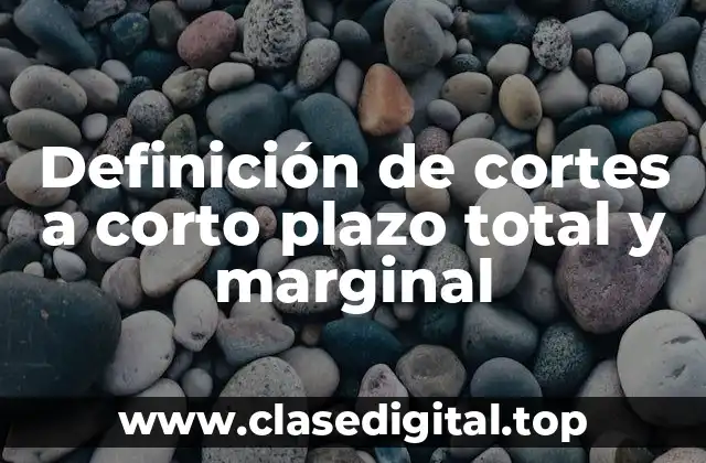 Definición de cortes a corto plazo total y marginal