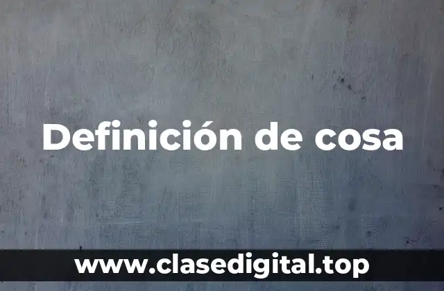 Definición técnica de cosa