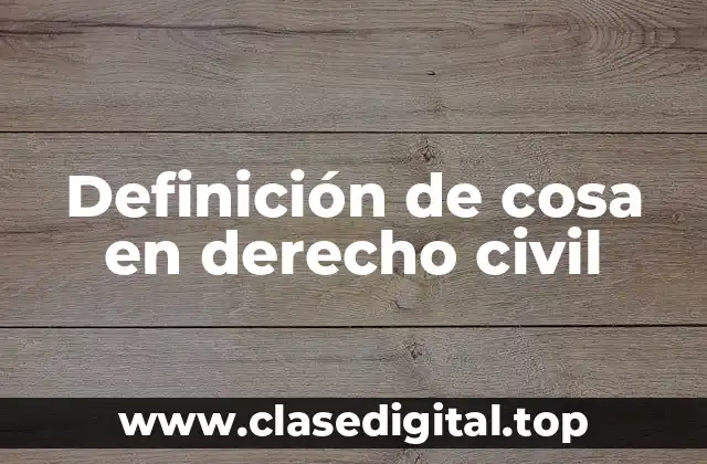 Definición técnica de cosa en derecho civil