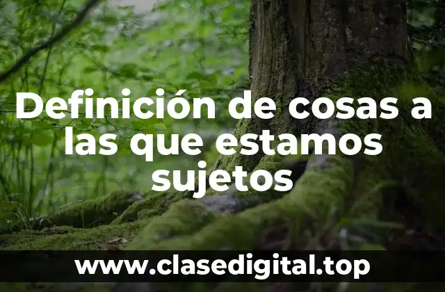 Definición de cosas a las que estamos sujetos