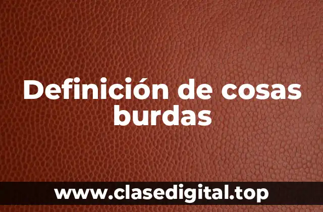 Ejemplos de cosas burdas