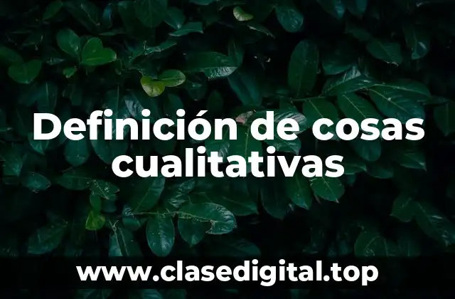 Definición de cosas cualitativas