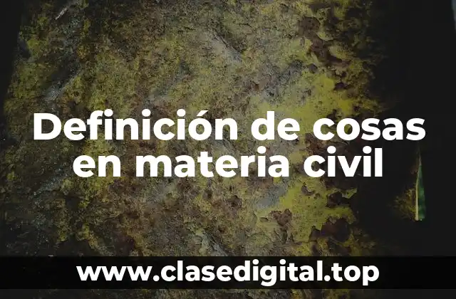 Definición de cosas en materia civil