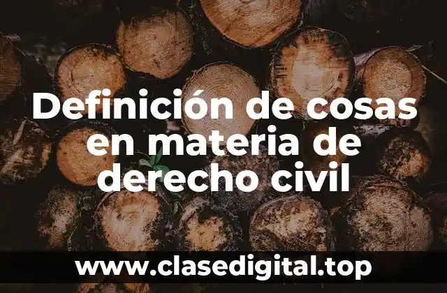 Definición técnica de cosa en materia de derecho civil