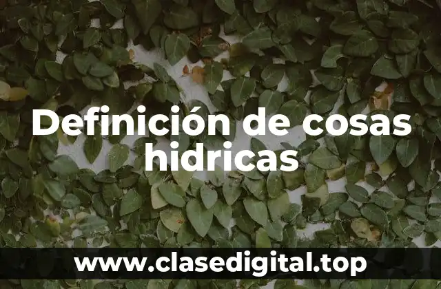 Definición de cosas hidricas