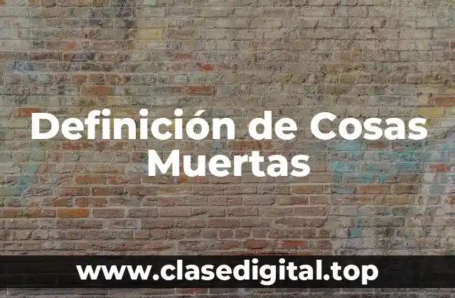 Definición de Cosas Muertas