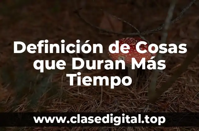 Definición de Cosas que Duran Más Tiempo
