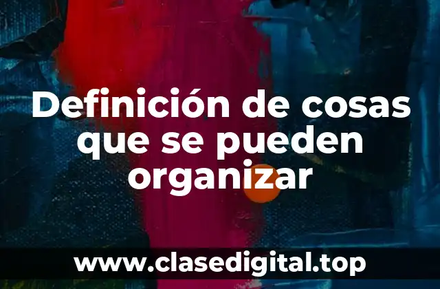 Definición de cosas que se pueden organizar