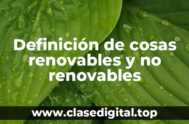 Definición de cosas renovables y no renovables