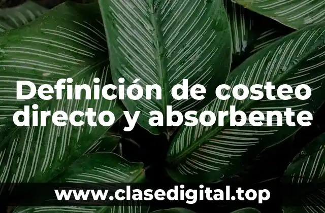 Definición técnica de costeo directo y absorbente