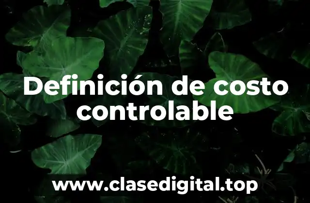 Definición de costo controlable