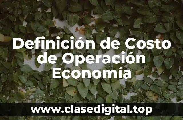 Definición de Costo de Operación Economía