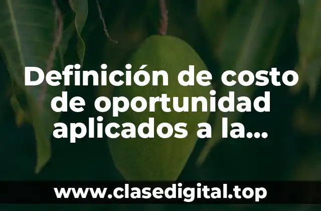 Definición de costo de oportunidad aplicados a la economía