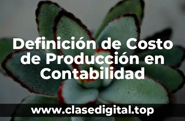 Definición de Costo de Producción en Contabilidad