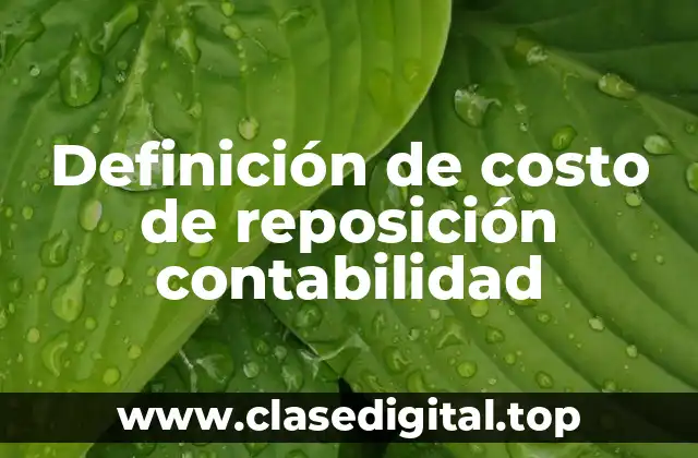 Definición de costo de reposición contabilidad