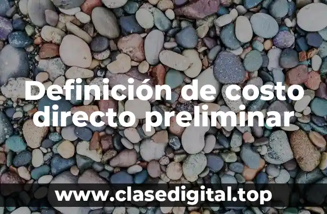 Definición de costo directo preliminar