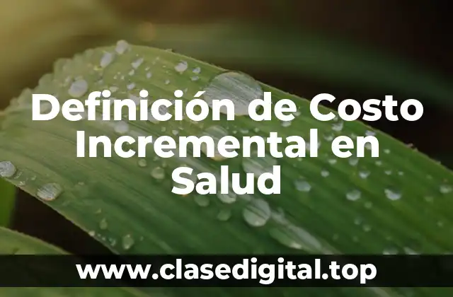Definición de Costo Incremental en Salud