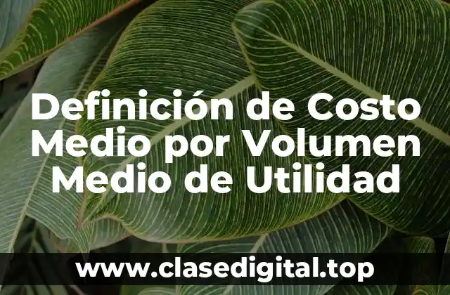 Definición de Costo Medio por Volumen Medio de Utilidad