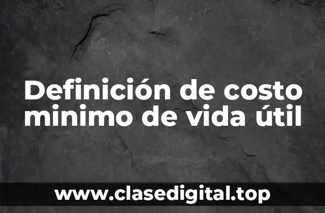 Definición de costo minimo de vida útil