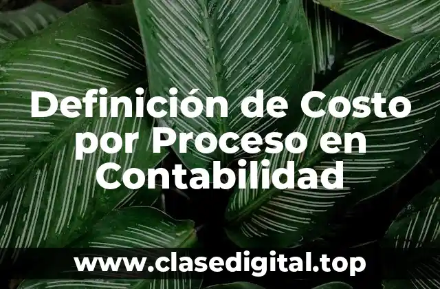 Definición técnica de Costo por Proceso en Contabilidad