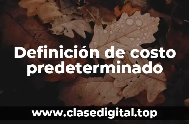 Definición de costo predeterminado