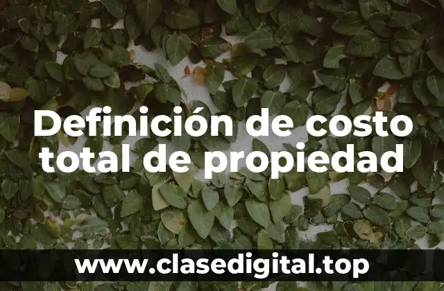 Definición de costo total de propiedad
