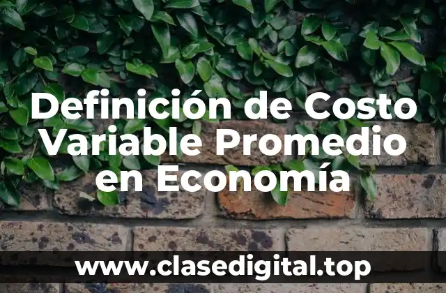 Definición de Costo Variable Promedio en Economía