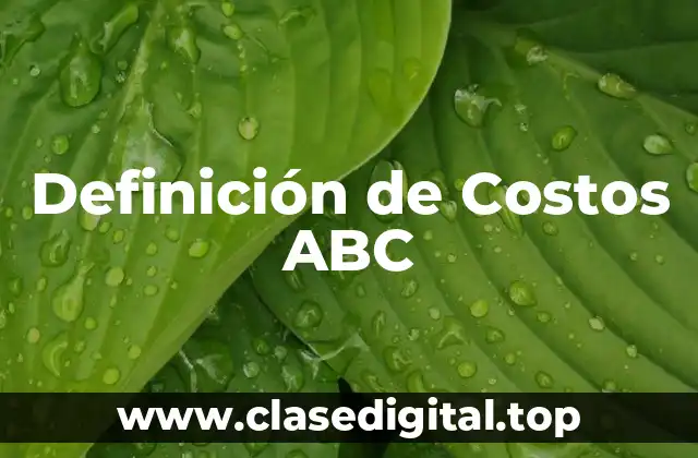Definición de Costos ABC